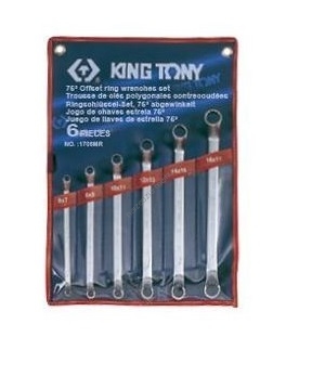 Zestaw kluczy oczkowych odgiętych 6-17mm KING TONY 1706MR