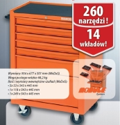 Wózek narzędziowy 7 szuflad + narzędzia 260 szt BAHCO 1470-5999 + BAHCO S910