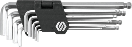 Klucze imbusowe, sześciokątne HEX 2,5-10 mm, końcówki kuliste, cr-v - zestaw 9 sztuk VOREL 