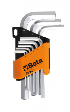 Komplet 9 kluczy trzpieniowych kątowych sześciokątnych BETA 96/SC9