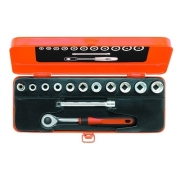 Zestaw 3/8" nasadki 8-19mm + grzechotka  z przedłużką BAHCO 7420RE
