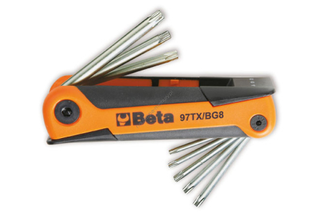 Komplet 8 kluczy trzpieniowych kątowych z końcówką profil Torx BETA 97TX/BG8