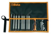 Zestaw 16 grotów dwustronnych, 9 nasadek 1/4", z rękojeścią i 2 akcesoriami, w etui BETA 1281BG/B28A